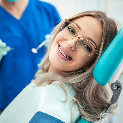 Teen girl with braces at Growing Smiles in Yardley, PA